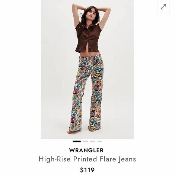 Wrangler Multicolor Swirl Flare Jeans - Picture 3 of 4